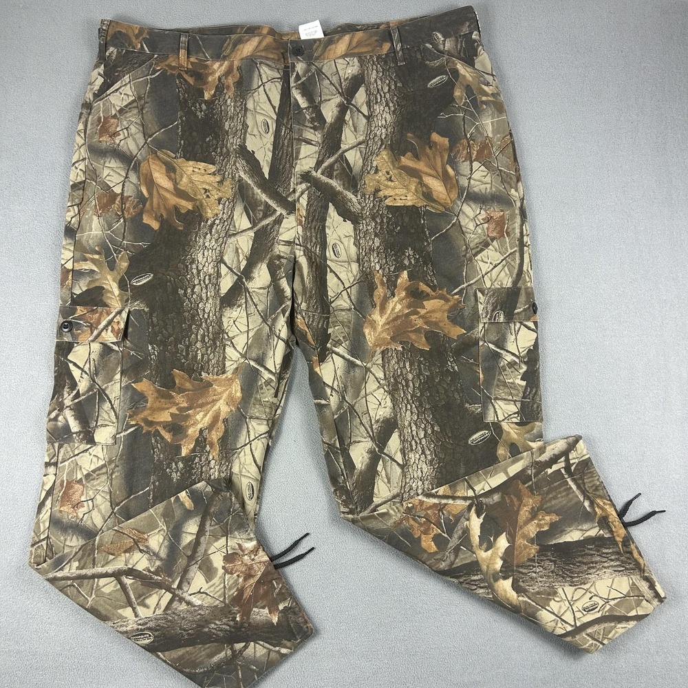 Liberty Cargo Pants Mens 3XL Camo Hunting Adjustable Waist Drawcord Cuffs Field